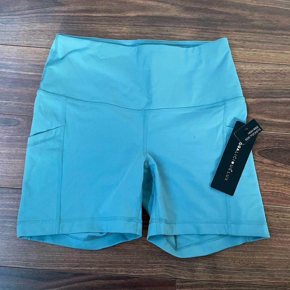 Baby blue compression shorts